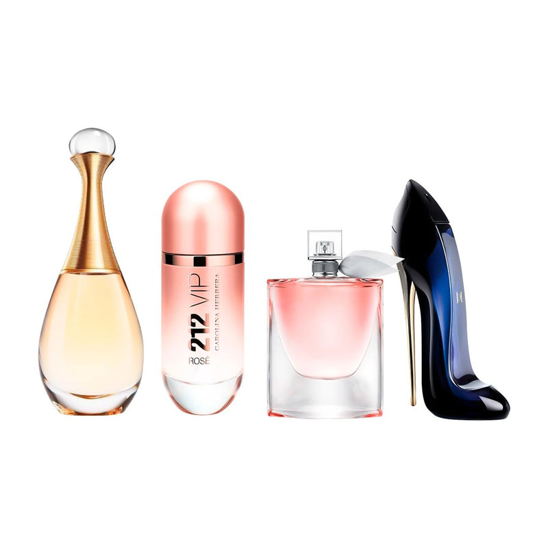 Pague 1 Leve 4 - J'adore, 212 VIP Rosé, La Vie est Belle e Good Girl - Combo de 4 Perfumes Femininos Importados