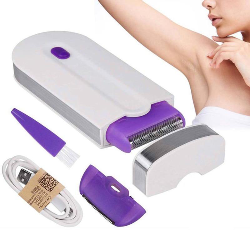 Professional Painless Hair Removal Kit Laser Touch Epilator USB Rechargeable Women Body Face Leg Bikini Hand Shaver Hair Remover - Divino Produto