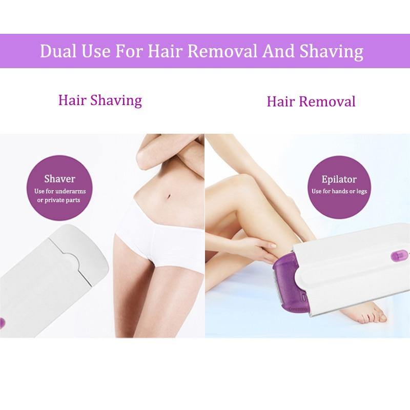 Professional Painless Hair Removal Kit Laser Touch Epilator USB Rechargeable Women Body Face Leg Bikini Hand Shaver Hair Remover - Divino Produto