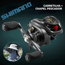 Carretilha Profissional Shimano 7.1:1 de Pesca com Freio Magnético + Chapéu de Pescador (BRINDE)