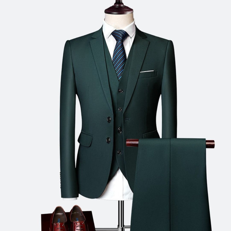 Terno Masculino Alfaiataria Slim Completo Com Colete Roupa Elegante para Homens Smoking