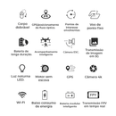Drone CA Dual Câmera em 4K, 8K, 5G WiFi, Evita Obstáculo, 2000M, GPS, Motor Brushless