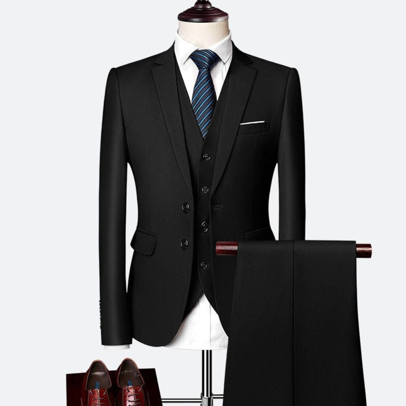 Terno Masculino Alfaiataria Slim Completo Com Colete Roupa Elegante para Homens Smoking