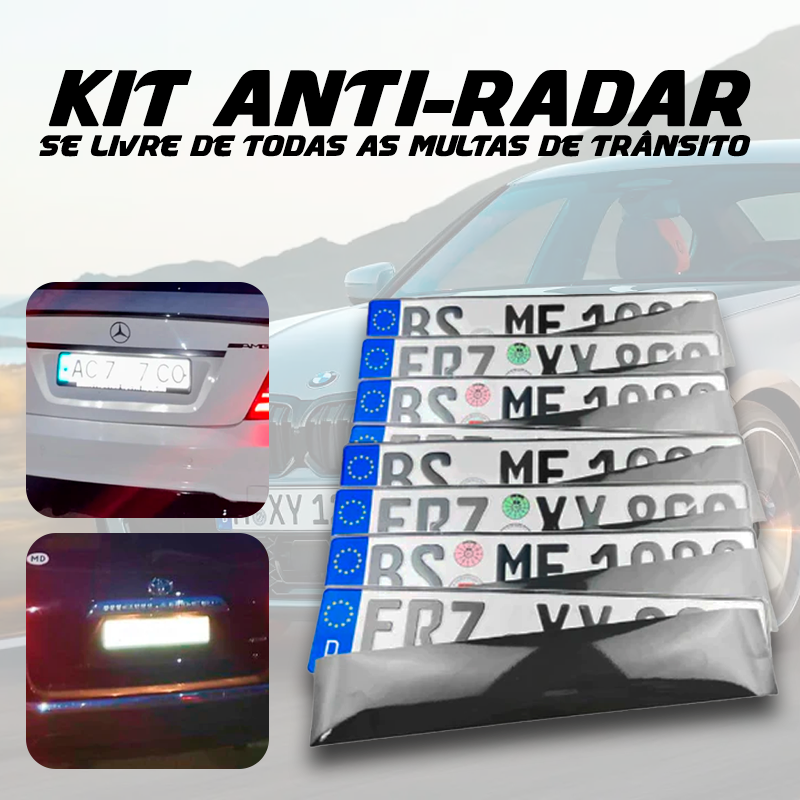 Kit 10 Películas Anti-Radar Camufladoras para Placa - NanoFilm