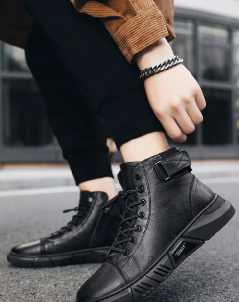 BOTAS DE COURO ITALIANA -  MARTINI BLACK