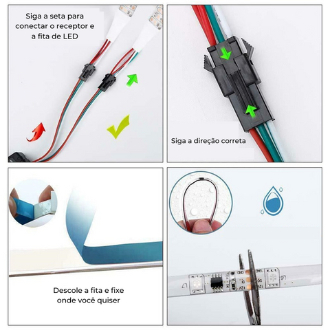 Fita de Led Colorida RGB Inteligente Prova D'água Smart Tuya - 5, 10 e 20 Metros