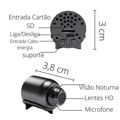 Mini Câmera de Segurança Espiã Wifi Com Sensor de Presença HD Canano