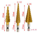 Brocas Escalonadas de Titânio - Kit com 3 Peças
