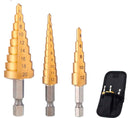 Brocas Escalonadas de Titânio - Kit com 3 Peças