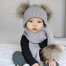Conjunto de Touca com Pompom e Cachecol - Baby Confort