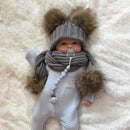 Conjunto de Touca com Pompom e Cachecol - Baby Confort