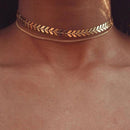 Gargantilha Estilo Ossos de Peixe - Golden Chain