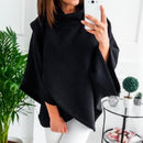 Poncho de Lã e Gola Alta - Winter Style