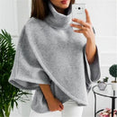 Poncho de Lã e Gola Alta - Winter Style