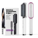 Escova Alisadora 5 em 1 Alisa, Seca, Hidrata, Modela, Anti-Frizz, Bivolt - Professional Modeler (A Original) + BRINDE GRÁTIS - Divino Produto