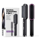 Escova Alisadora 5 em 1 Alisa, Seca, Hidrata, Modela, Anti-Frizz, Bivolt - Professional Modeler (A Original) + BRINDE GRÁTIS - Divino Produto